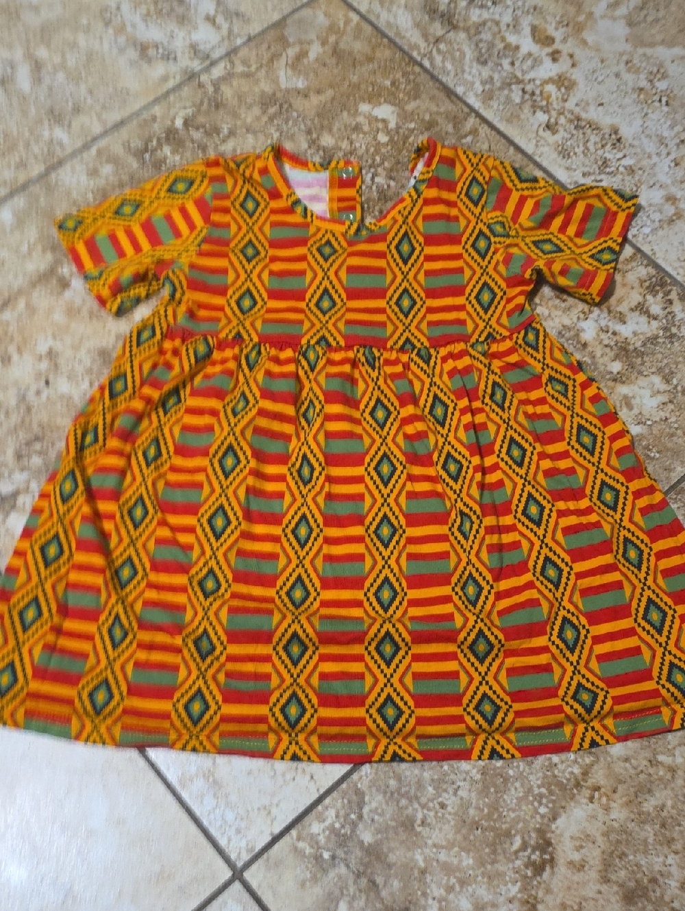 Ade + Ayo Organic Cotton Toddler Girl Dressin Yellow, Red & Green Size 4T